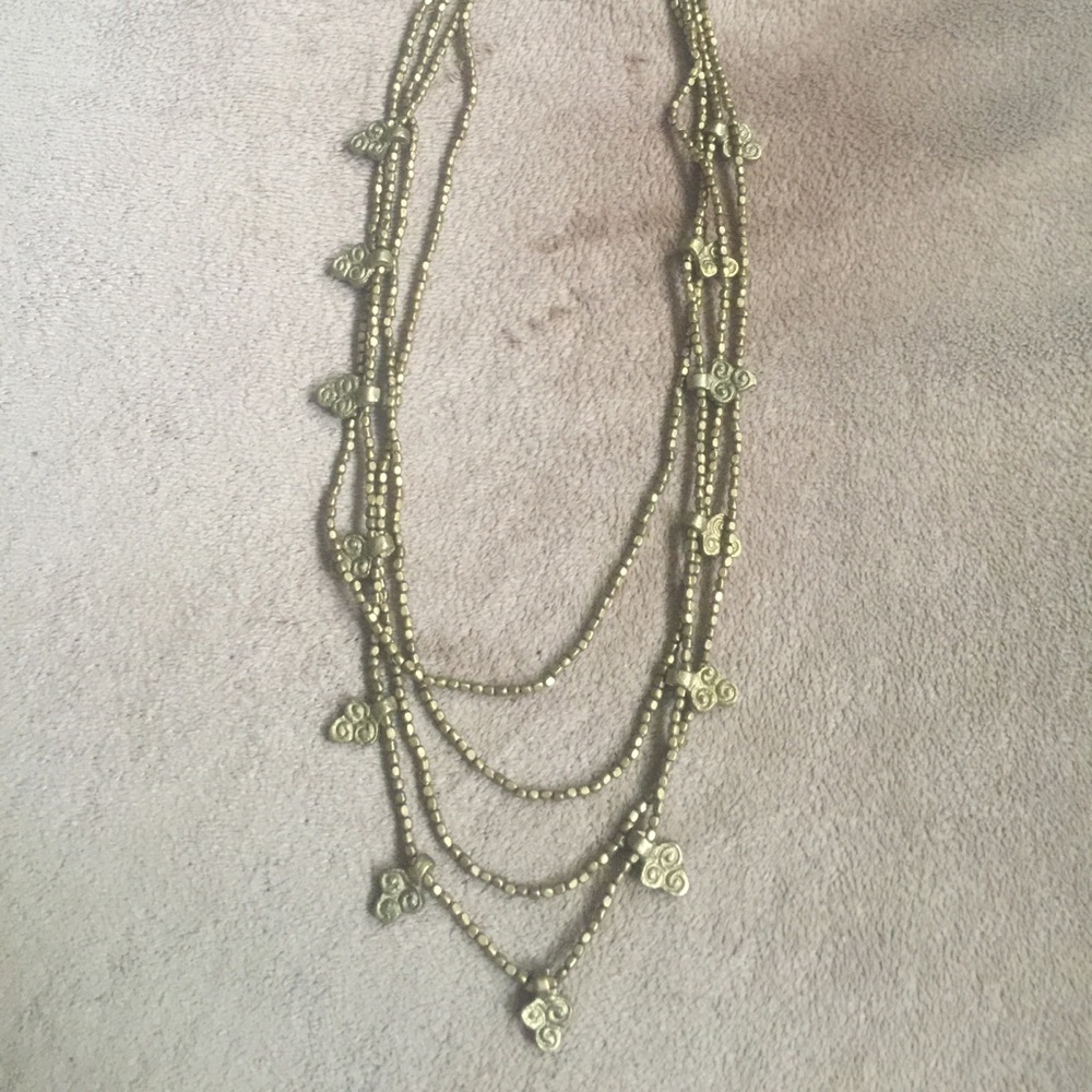 Etsy artisan four strand beaded necklace